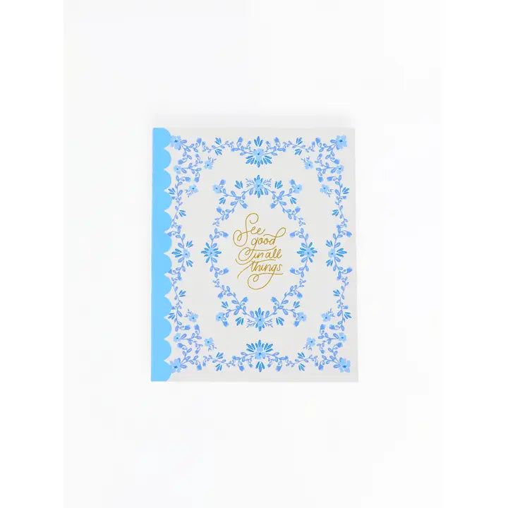 Mary Square Scallop Notebook- See Good in All Things