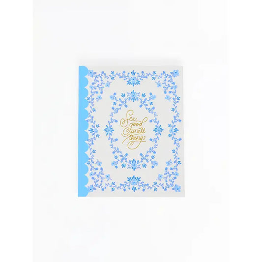Mary Square Scallop Notebook- See Good in All Things