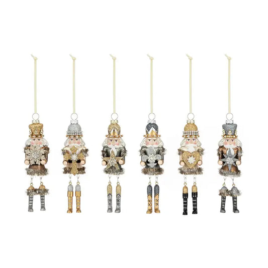 Nutcracker Mini Sparkle Blown Glass Ornaments