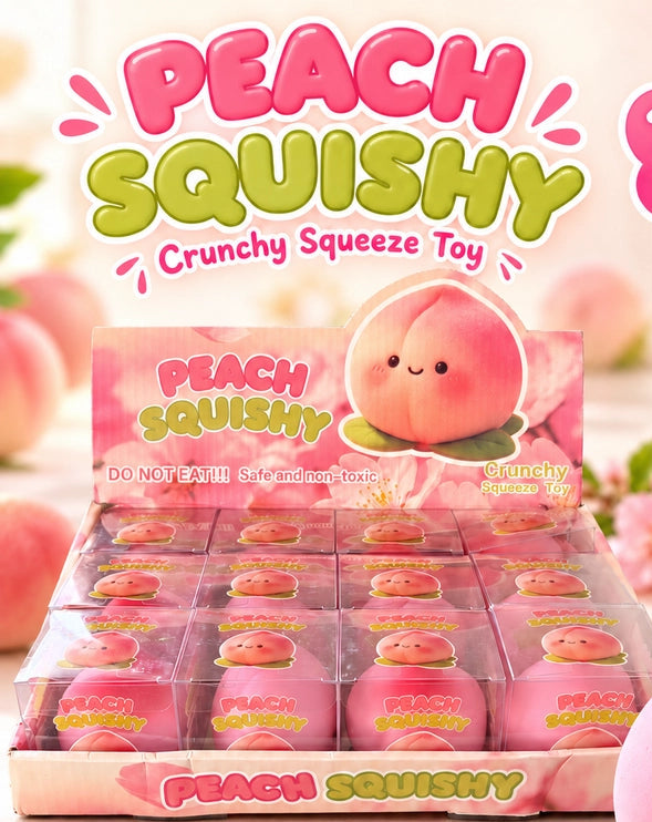 Crunchy Peach Squishy —Asmr Crunch Squeeze Toy