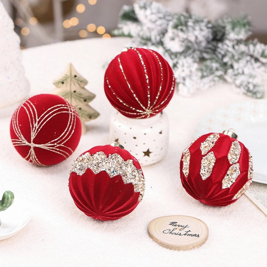 Glitter Velvet Christmas Ball Ornament