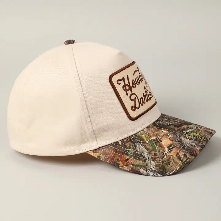 Howdy Darlin' Embroidery Patch Camo Cap