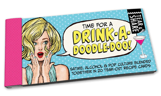 Time for a Drink-a-Doodle Doo! - Classic Cocktail Recipe Note Cards