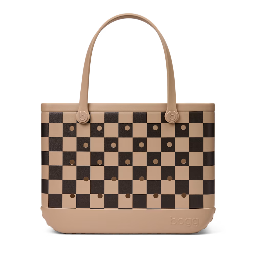 Bogg Bag Checkered Collection- Camel/Hot Cocoa