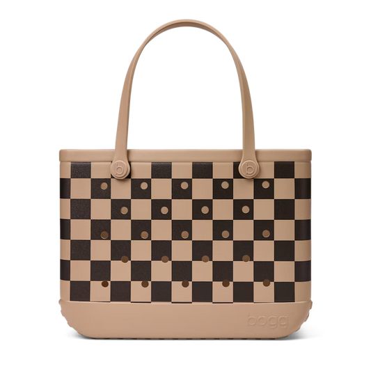 Bogg Bag Checkered Collection- Camel/Hot Cocoa