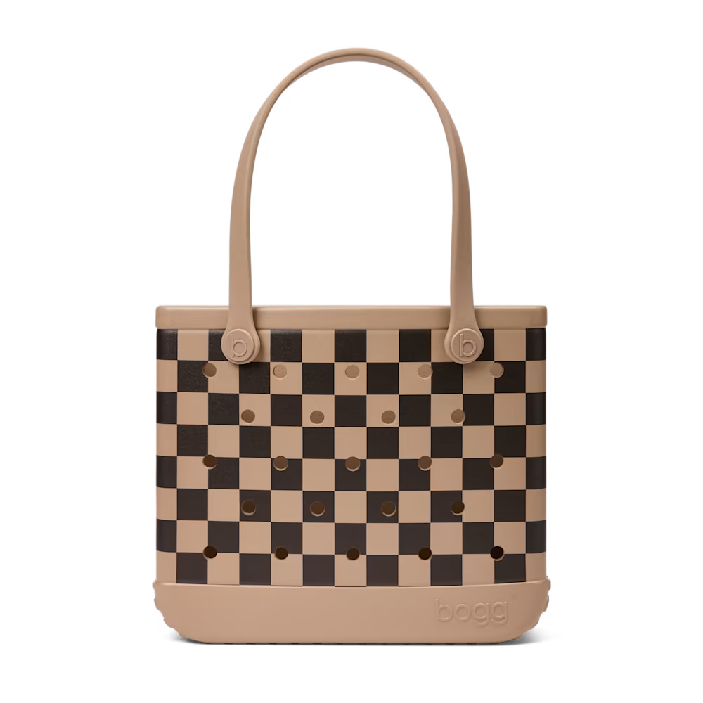 Bogg Bag Checkered Collection- Camel/Hot Cocoa