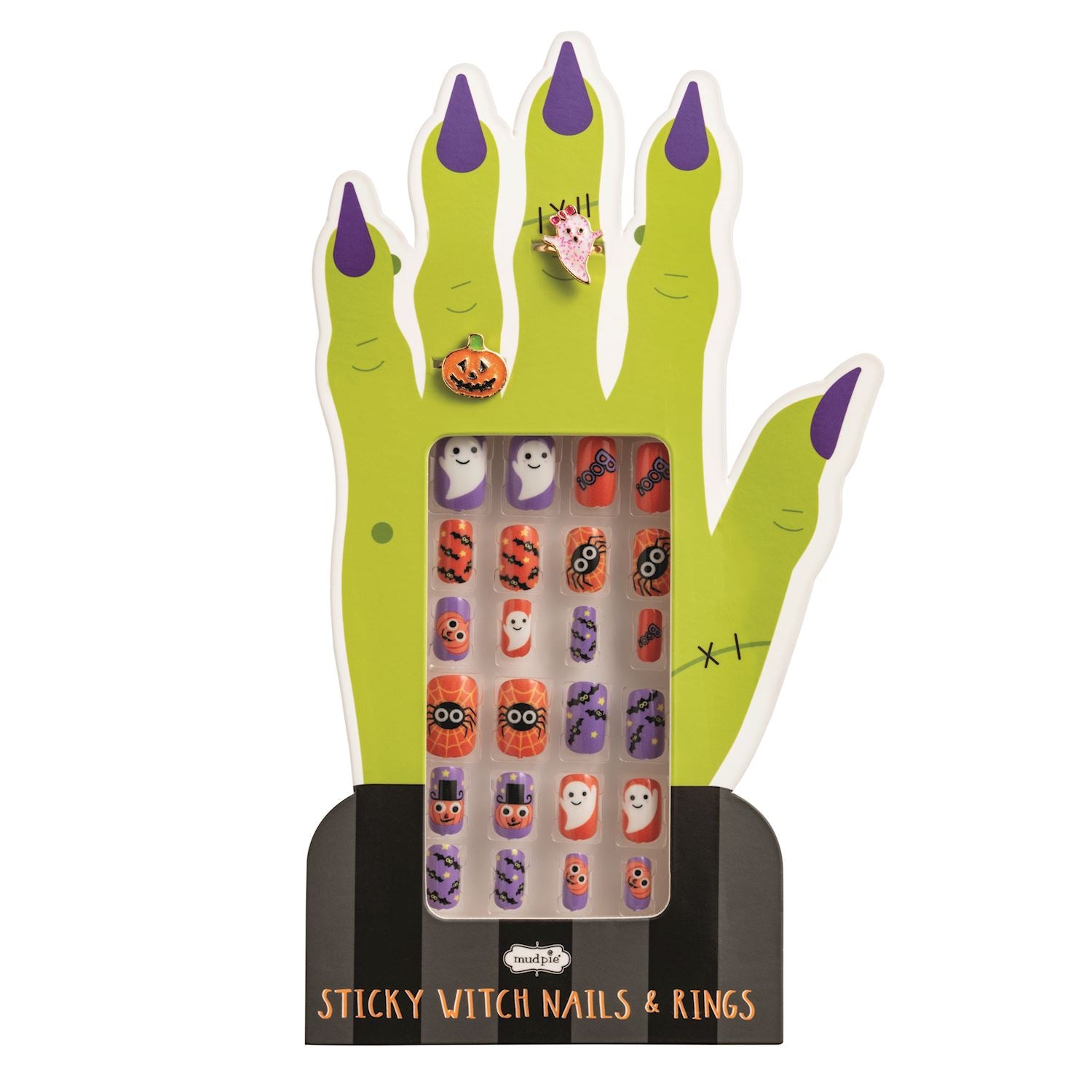 Mud Pie Halloween Nail & Ring Set