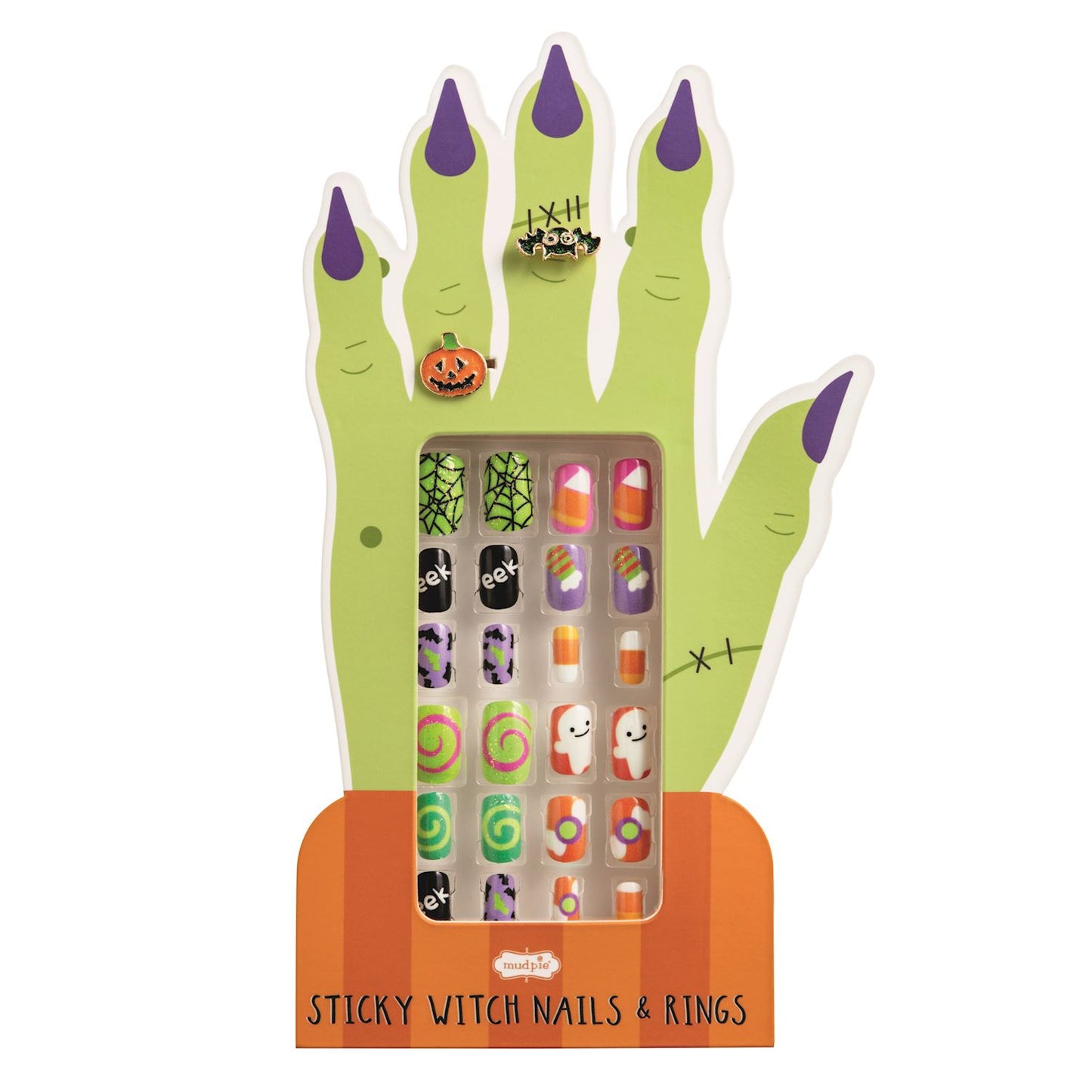 Mud Pie Halloween Nail & Ring Set