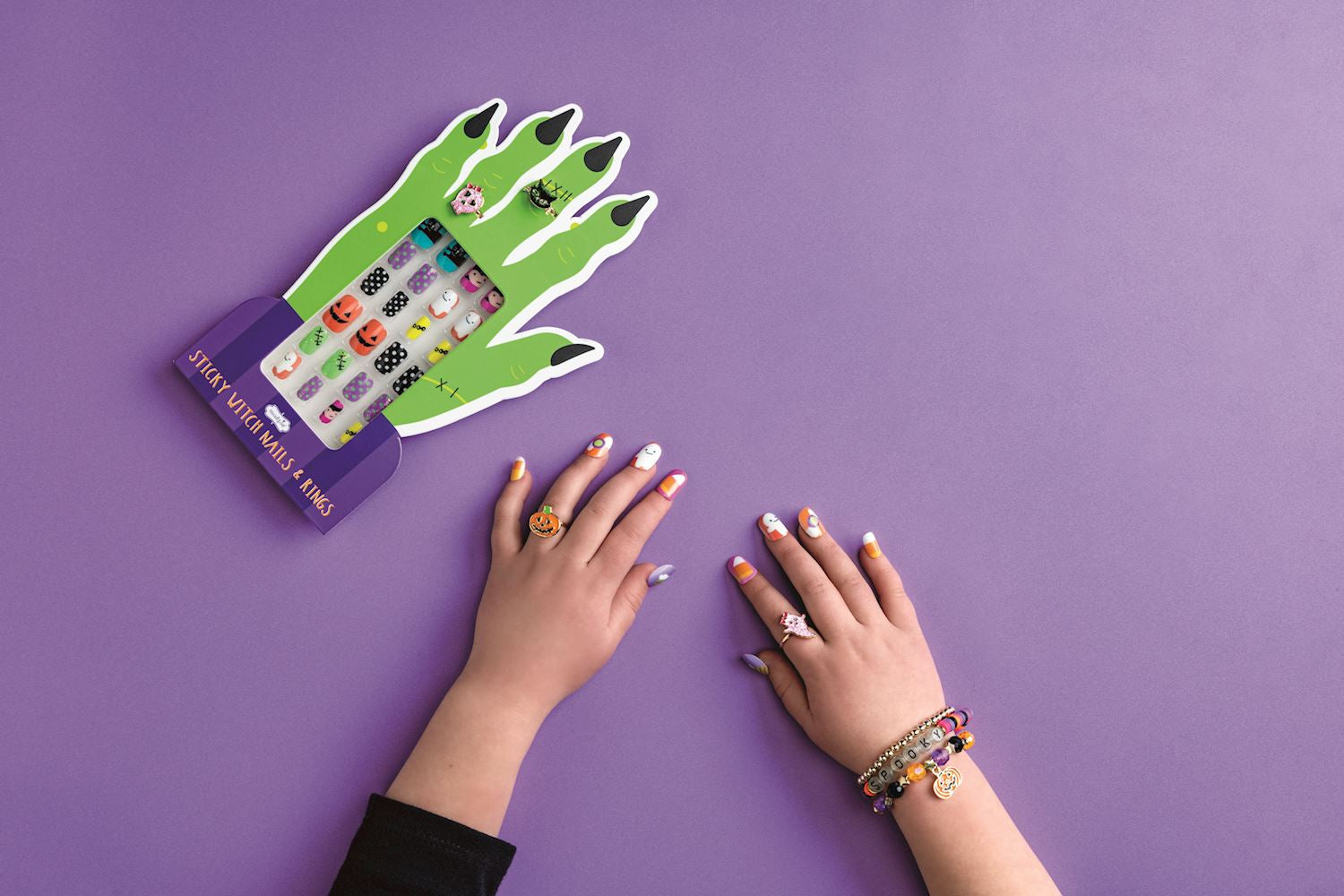 Mud Pie Halloween Nail & Ring Set