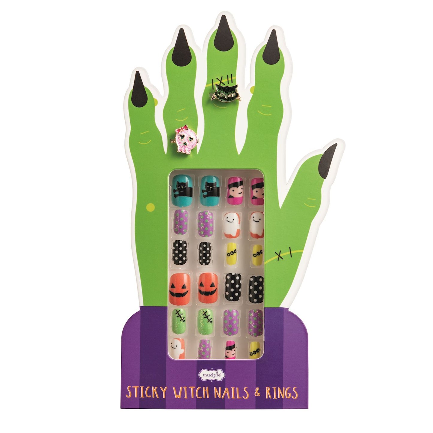 Mud Pie Halloween Nail & Ring Set