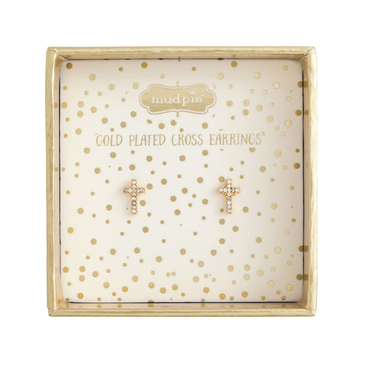 Mud Pie Cross Stud Earrings