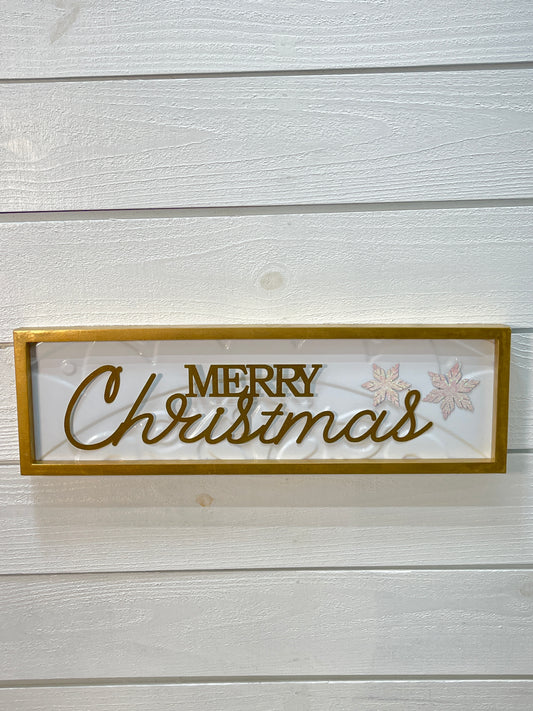 Gold Framed White Metal Sign