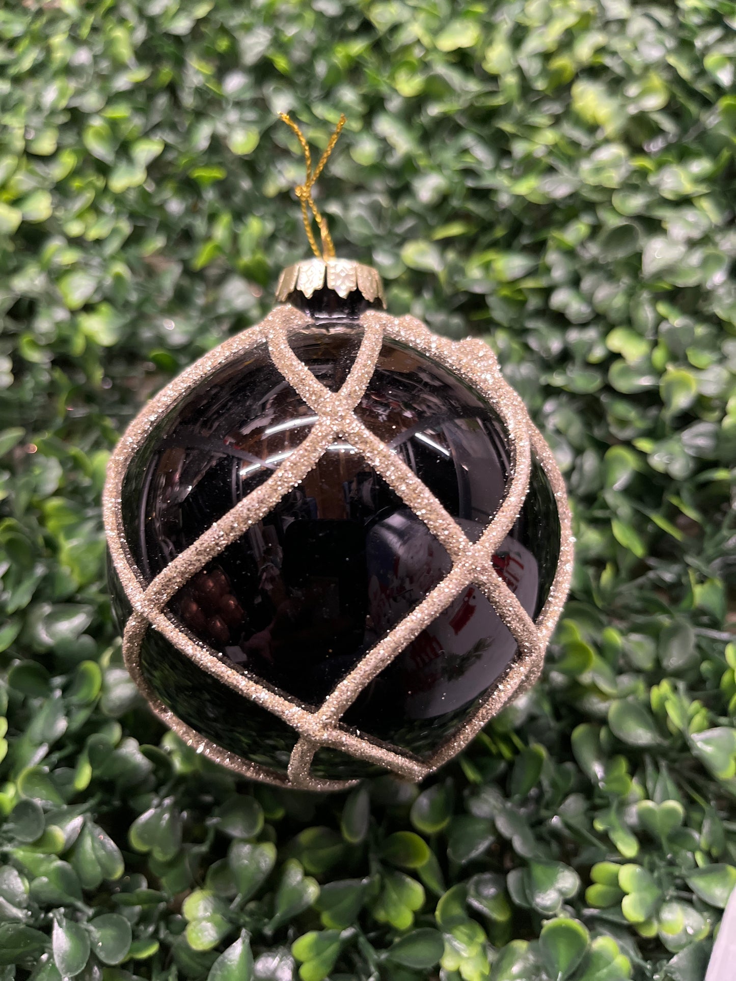 Glass Ball With Gold Glitter