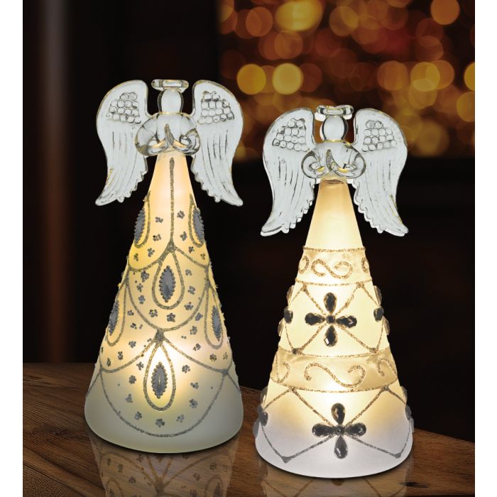 LED Frost Silver Angel Decor