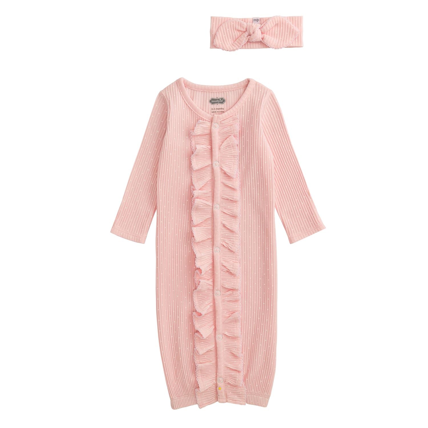 Mud Pie Pink Dot Take-Me-Home Newborn Set