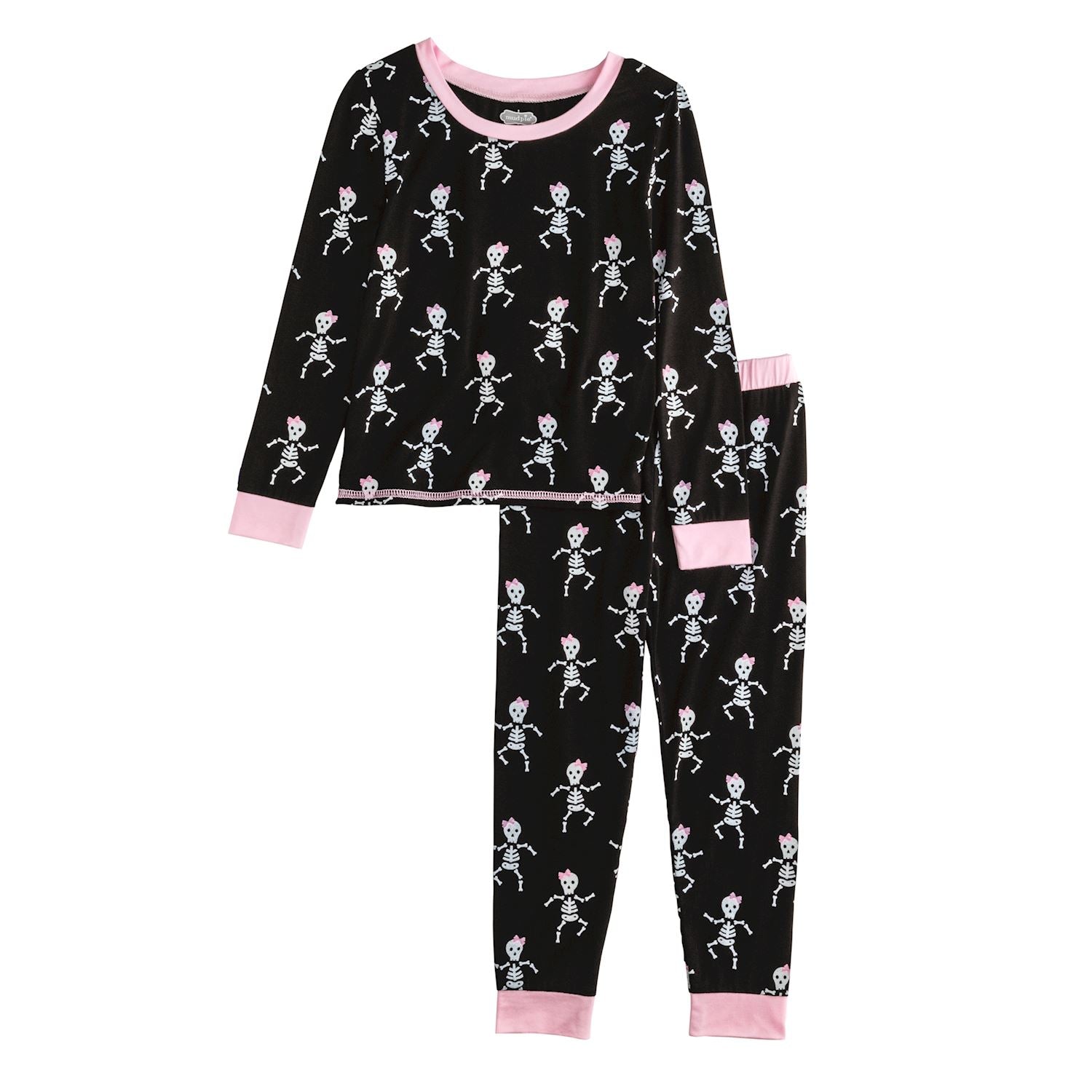 Mud Pie 2 Piece Halloween Glow In The Dark Pajama Set