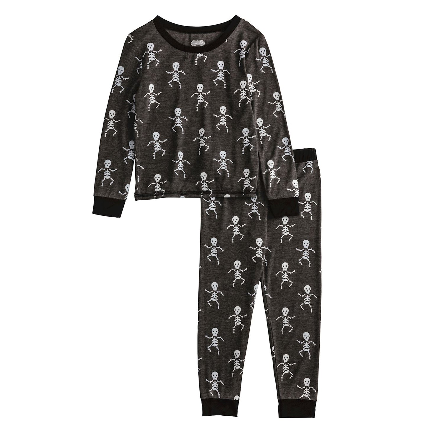 Mud Pie 2 Piece Halloween Glow In The Dark Pajama Set