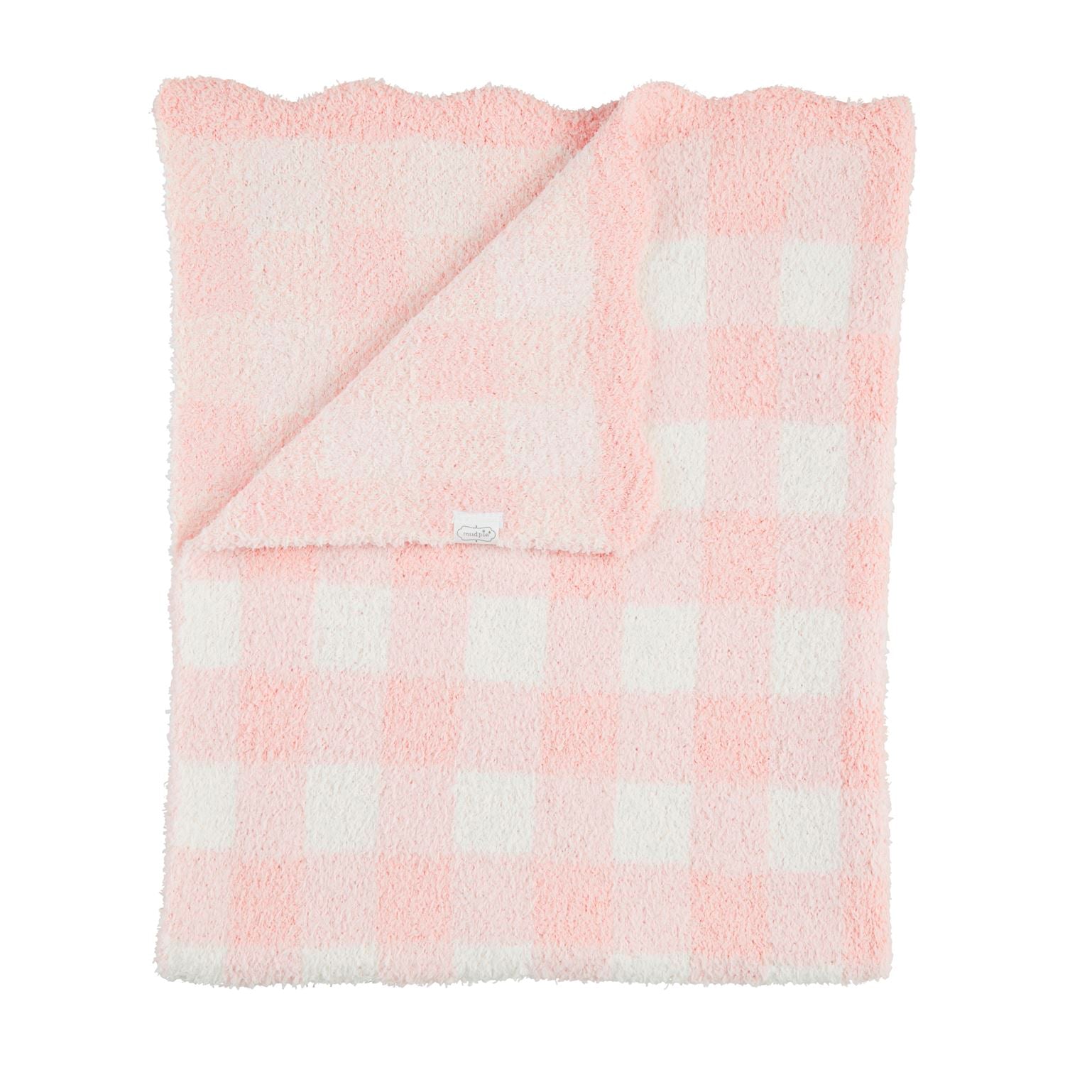 Mud Pie Gingham Chenille Blanket