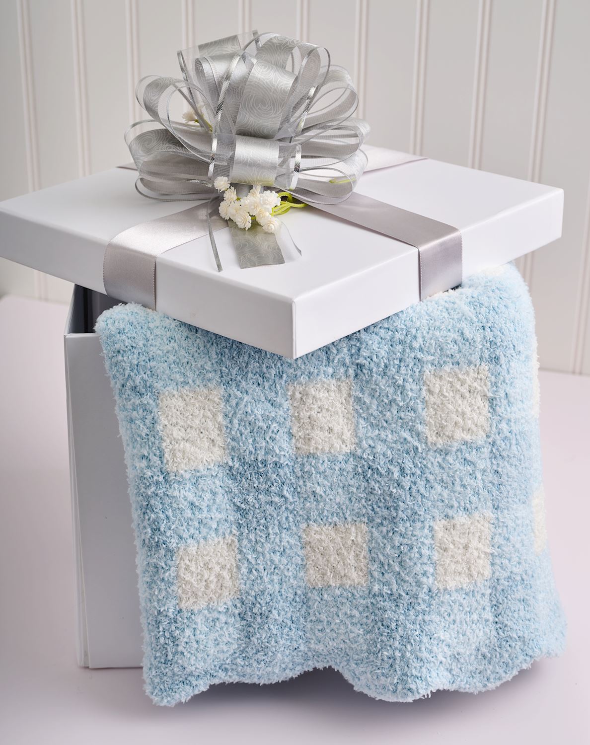 Mud Pie Gingham Chenille Blanket