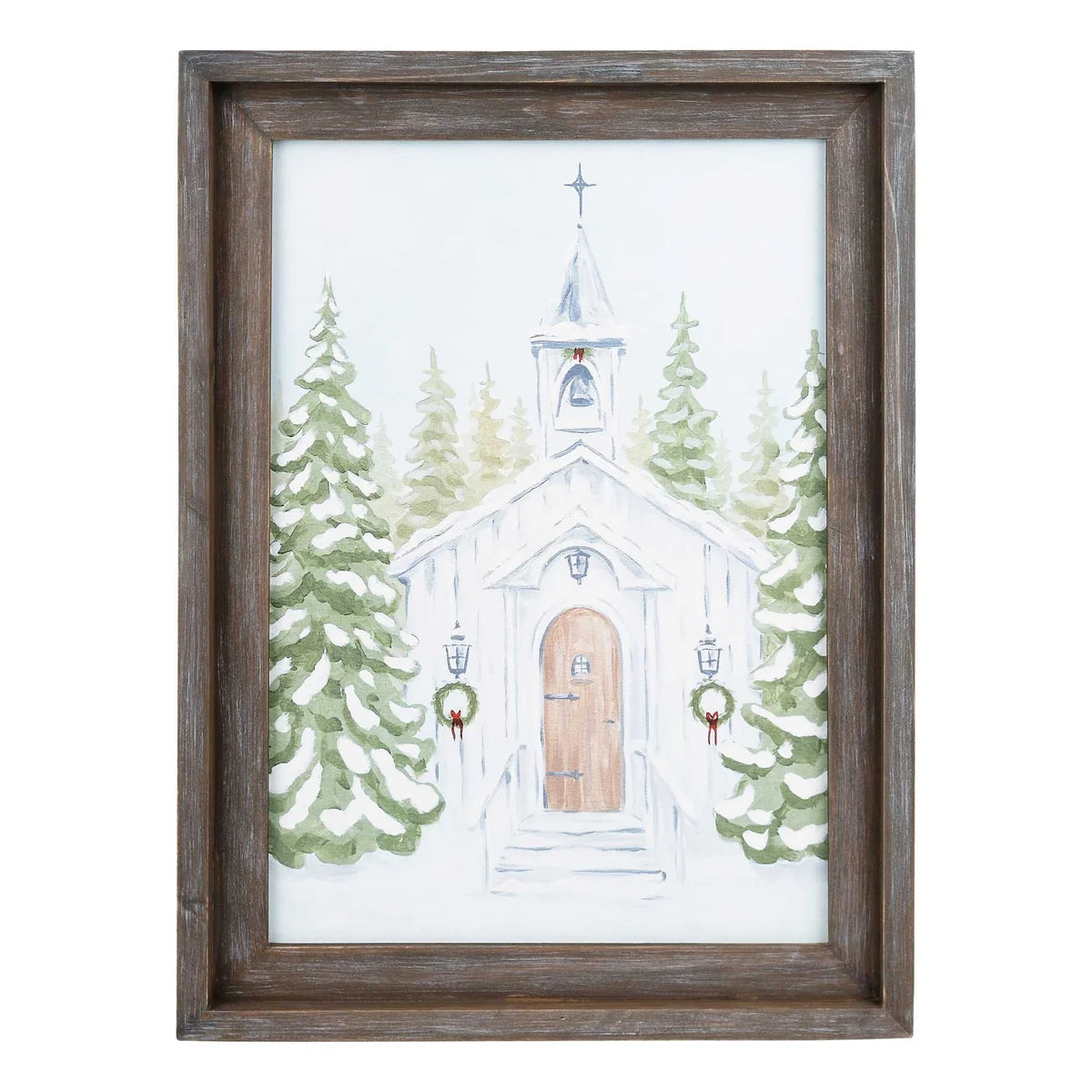 Christmas Church Large Framed Canvas