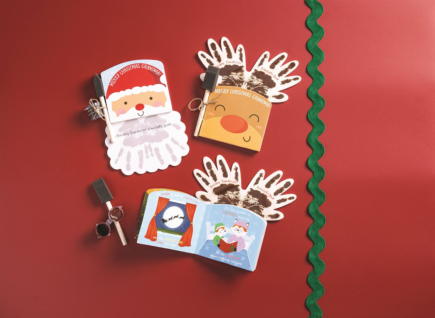 Mud Pie Christmas Handprint Books