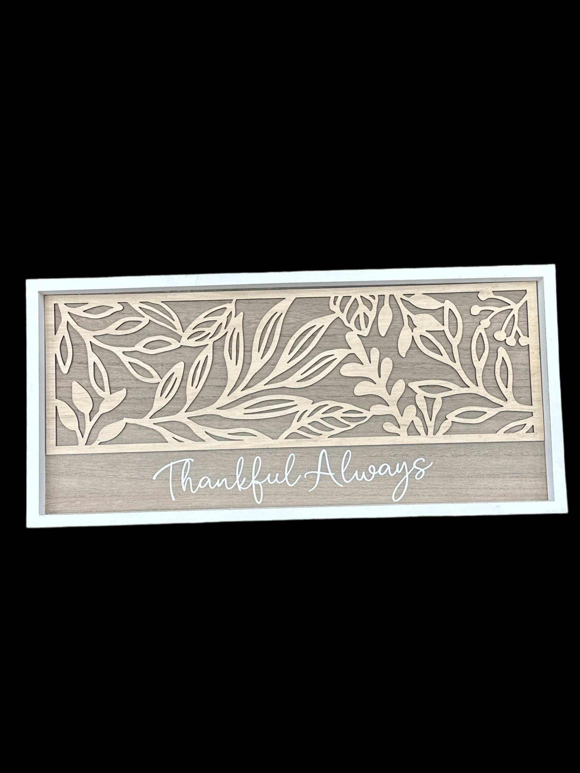 White Frame Sign 3D Floral Cutout