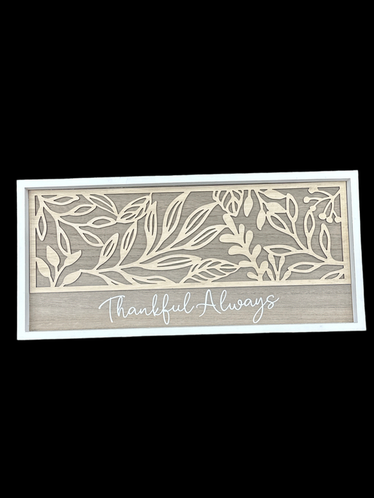 White Frame Sign 3D Floral Cutout