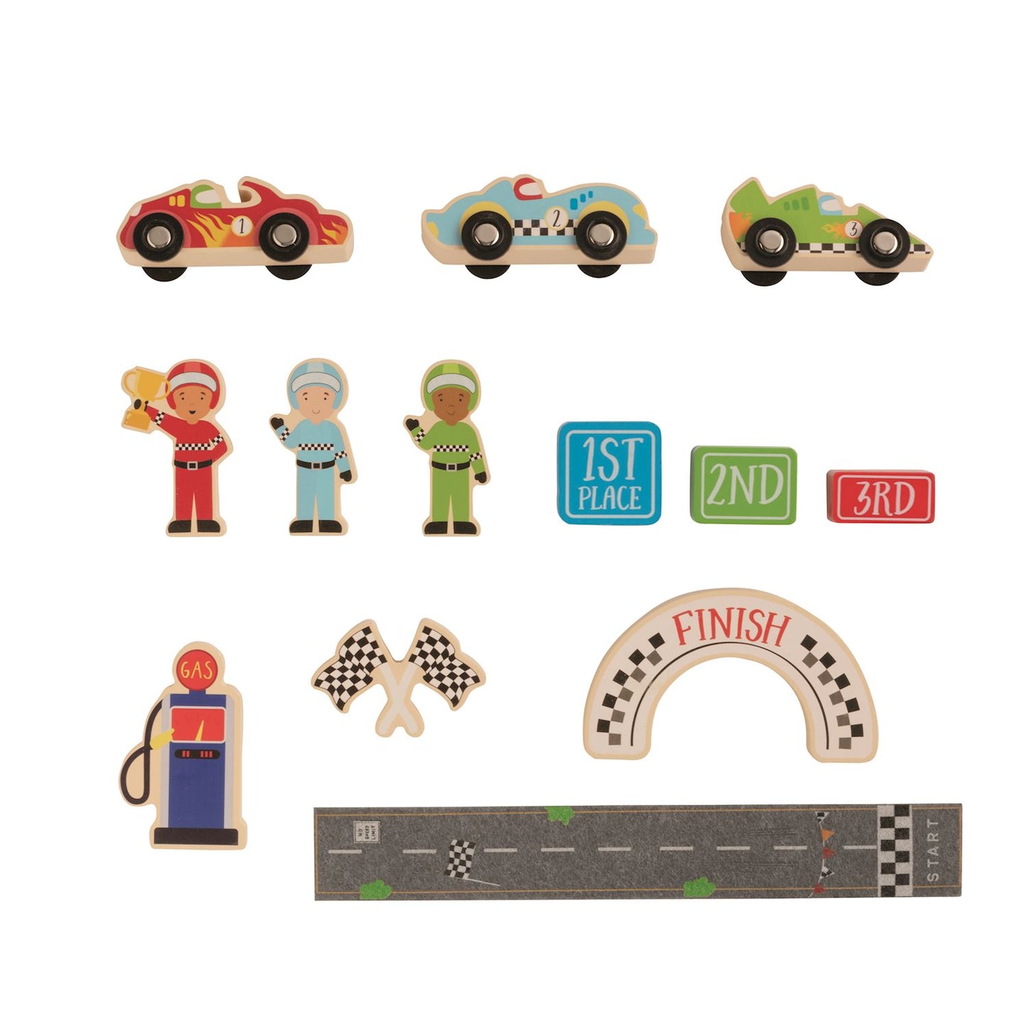 Mud Pie Race Car Wood Toy Set