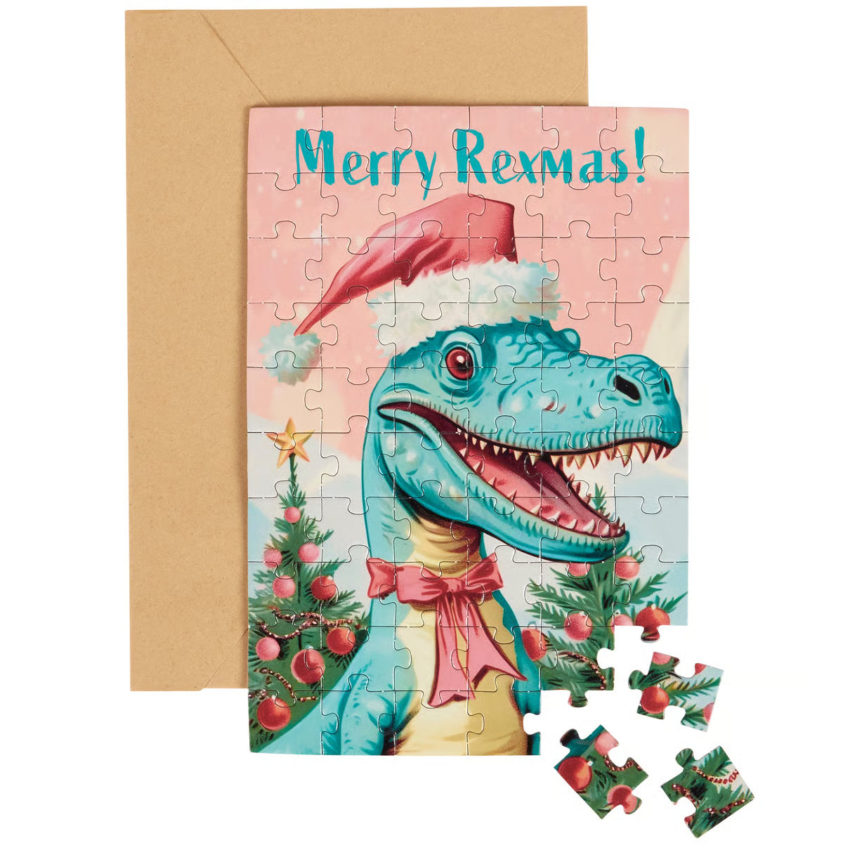 Merry Rexmas Puzzle Card
