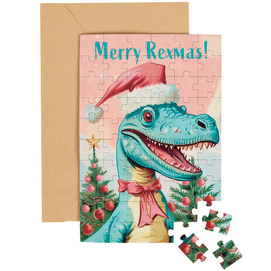 Merry Rexmas Puzzle Card