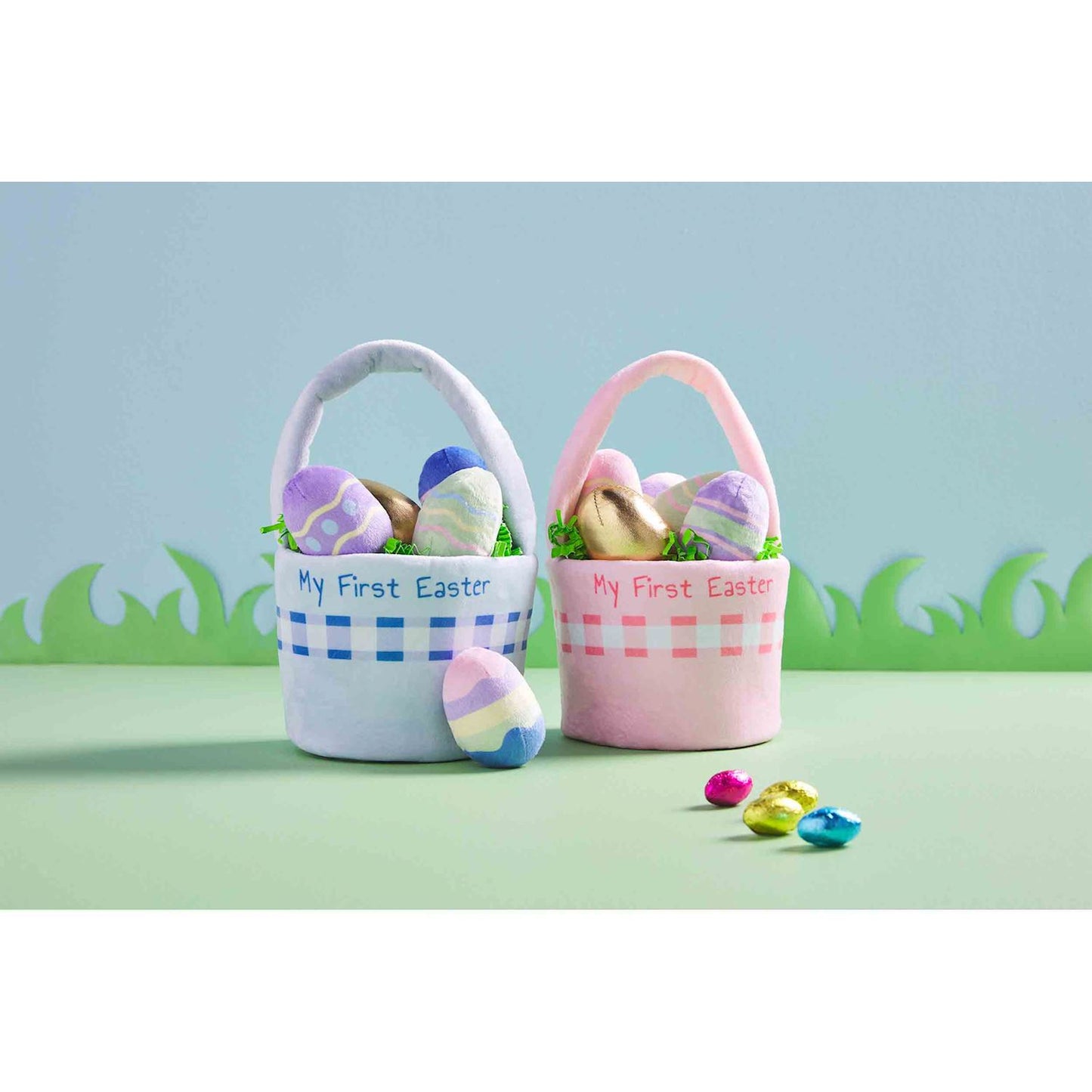 Mud Pie Easter Basket Plush Set