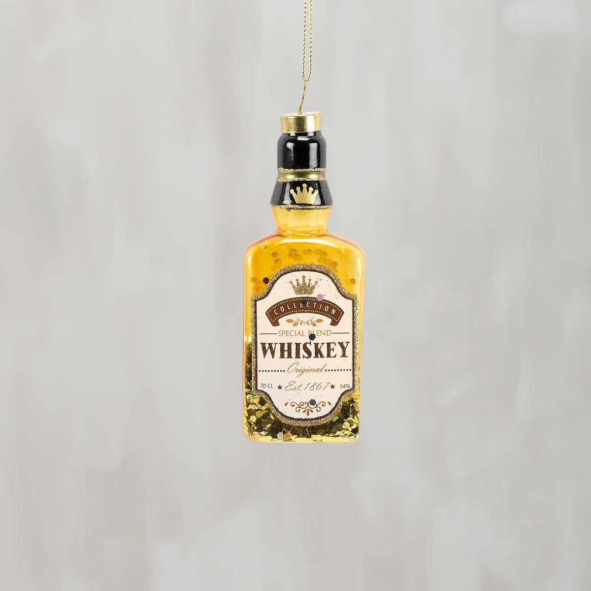 Glass Whiskey Bottle Ornament