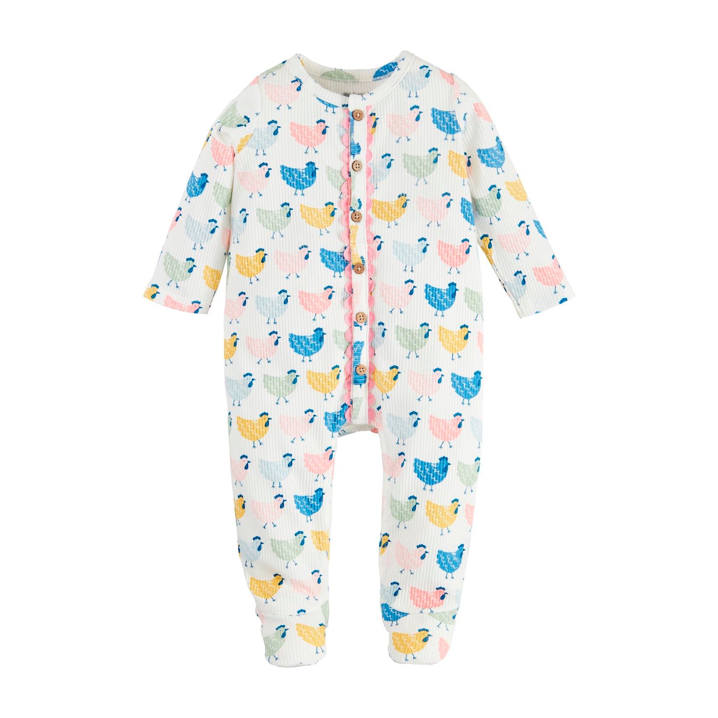 Mud Pie Chicken/Ditsy Farm Print Sleeper