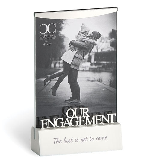 Engagement & Anniversary Picture Frame With Wood Base