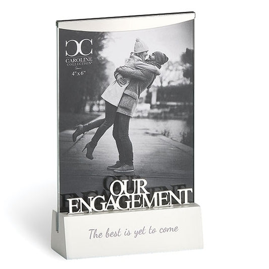 Engagement & Anniversary Picture Frame With Wood Base