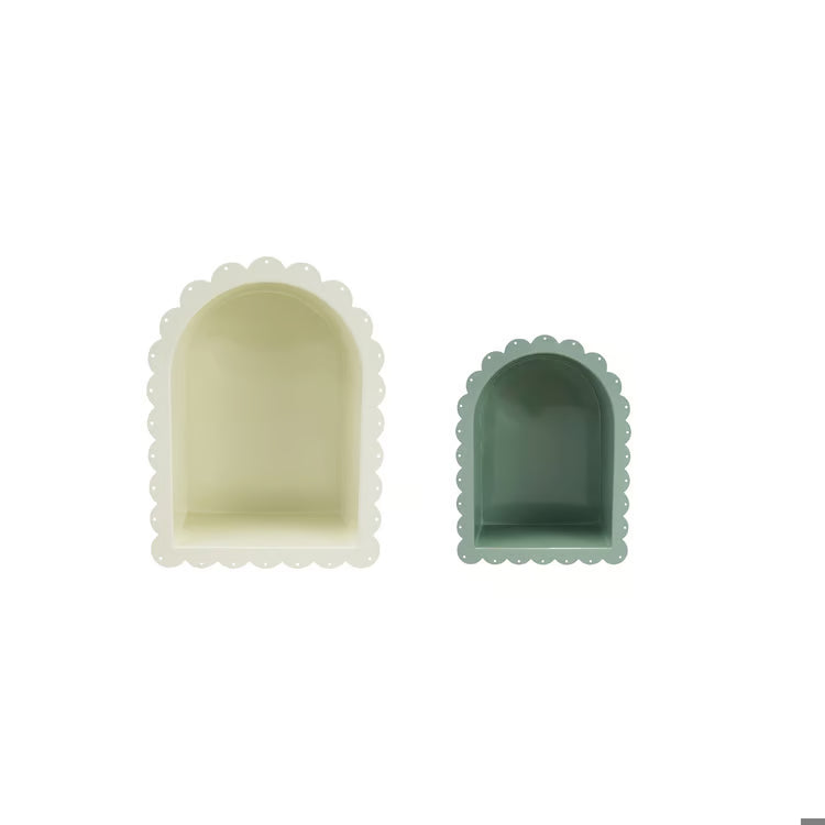 Hazel Mazel Metal Wall Shelf With Scalloped Edge