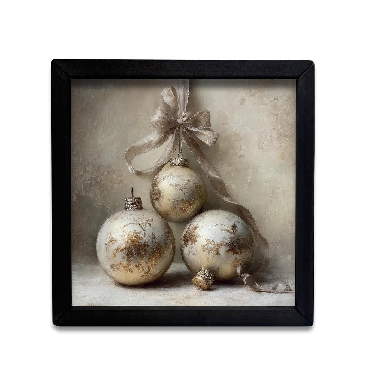 Golden Antique Ornaments Box Frame- 12x12