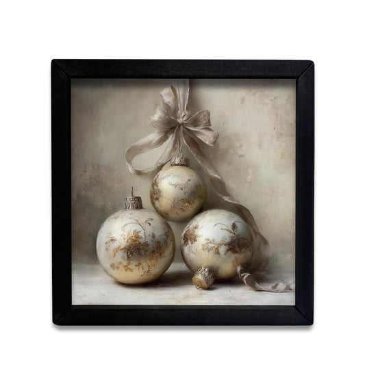 Golden Antique Ornaments Box Frame- 12x12