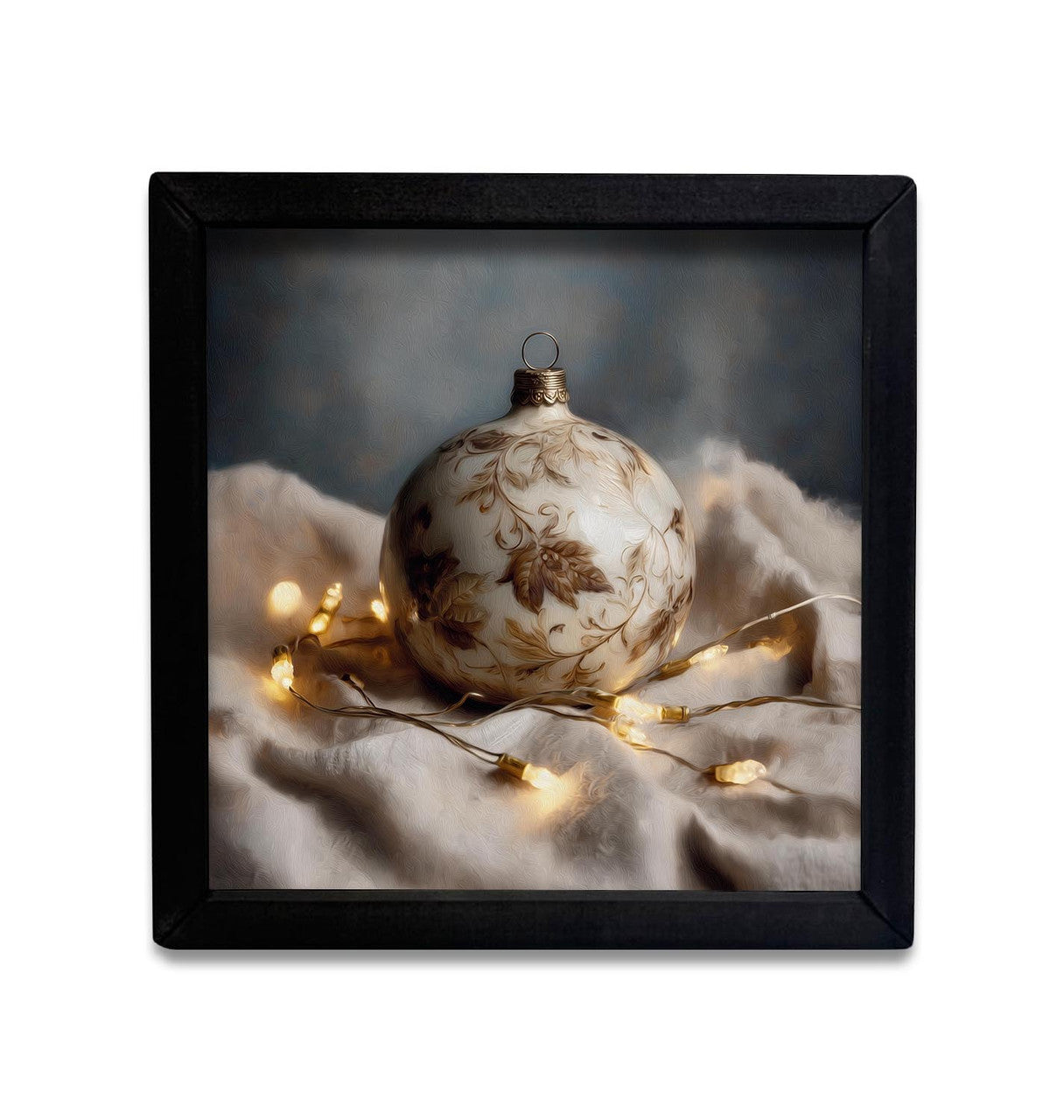 Golden Antique Lighted Ornament Box Frame- 12x12