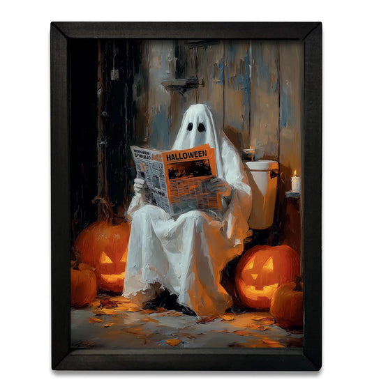 Halloween News Toilet Box Frame- 12x16