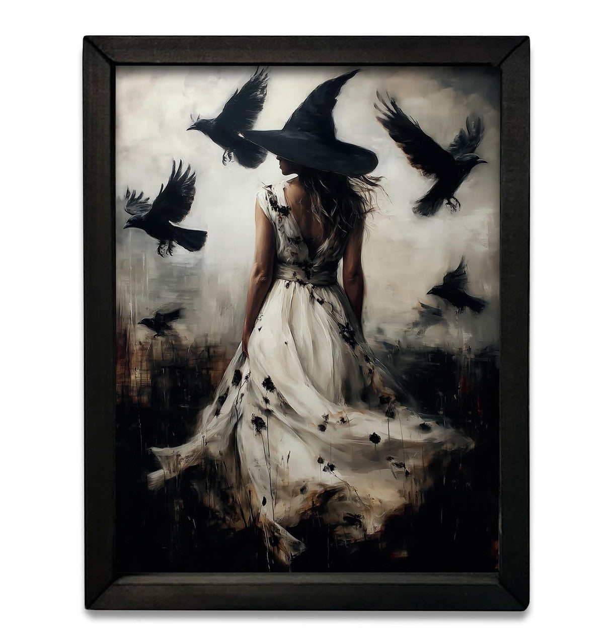 Romantic Witch With Ravens Box Frame- 12x16