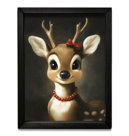 Girl Young Reindeer Box Frame