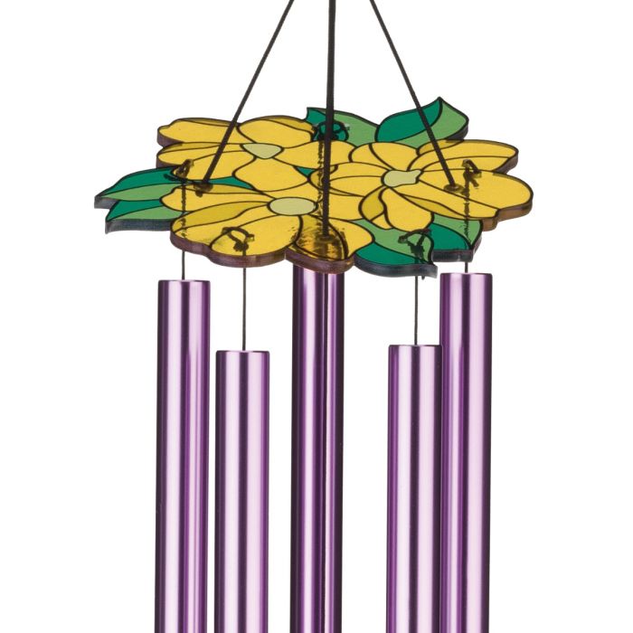 Floral Bird Wind Chime 32" - Purple Coronet