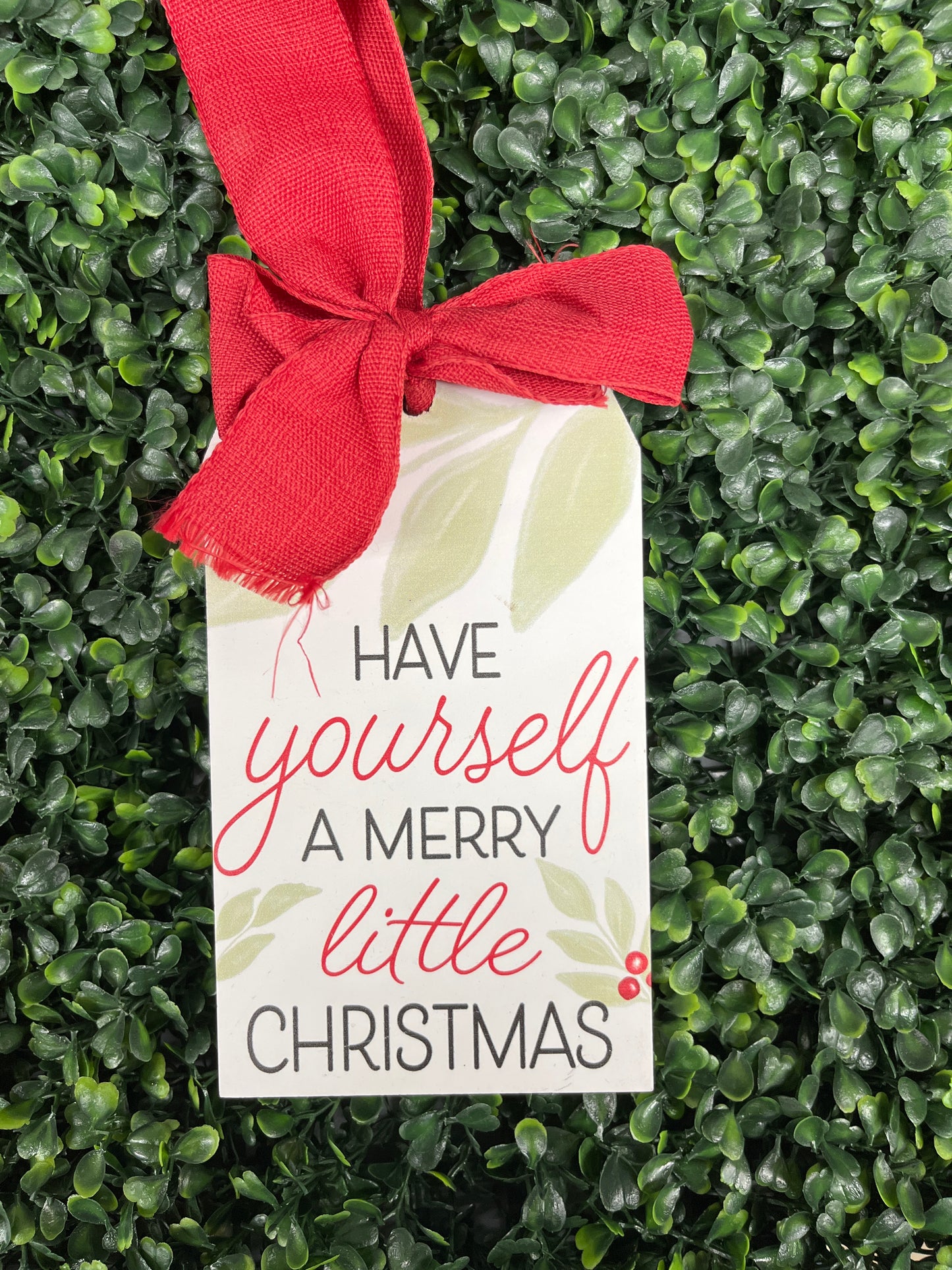 Wooden Gift Tag Ornament With Bow