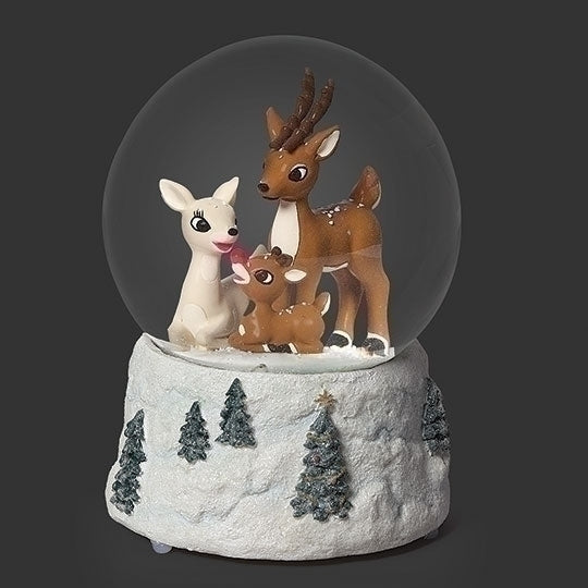 Rudolph Lighted Christmas Snow Globe