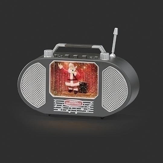 Musical Swirl Globe Santa Radio