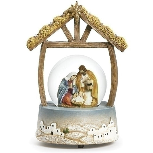 8" Musical Holy Family Snow Globe