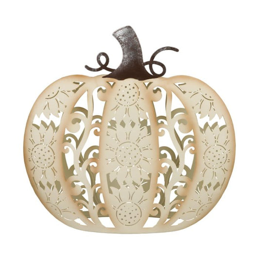 LED Cutout Pumpkin Decor - White