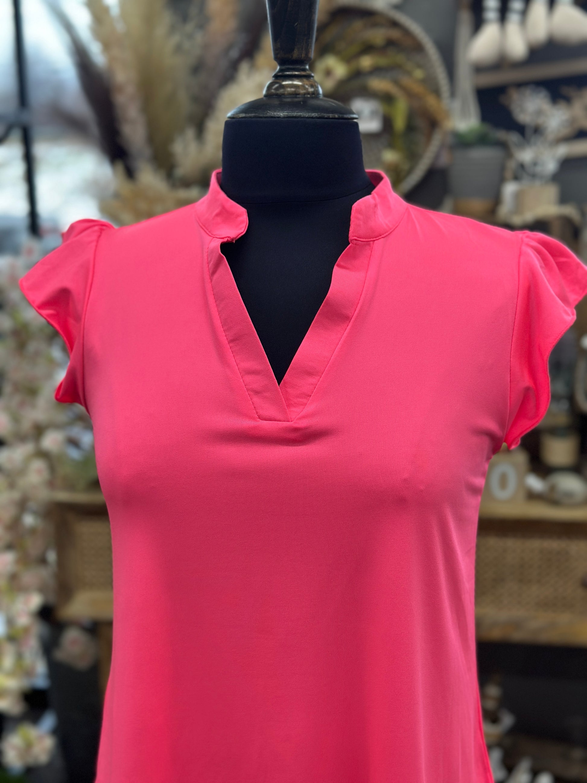 Light Weight Short Sleeve V-Neck Top