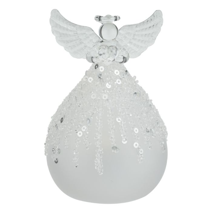 LED Frost Silver Angel Decor